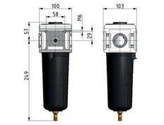 Pre-Filter 0.3microns G3/4'' 1600 l/min Auto Metal Multifix 5