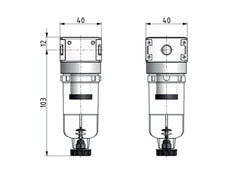 Pre-Filter 0.3microns G1/8'' 130 l/min Semi-Auto Polycarbonate Multifix 0