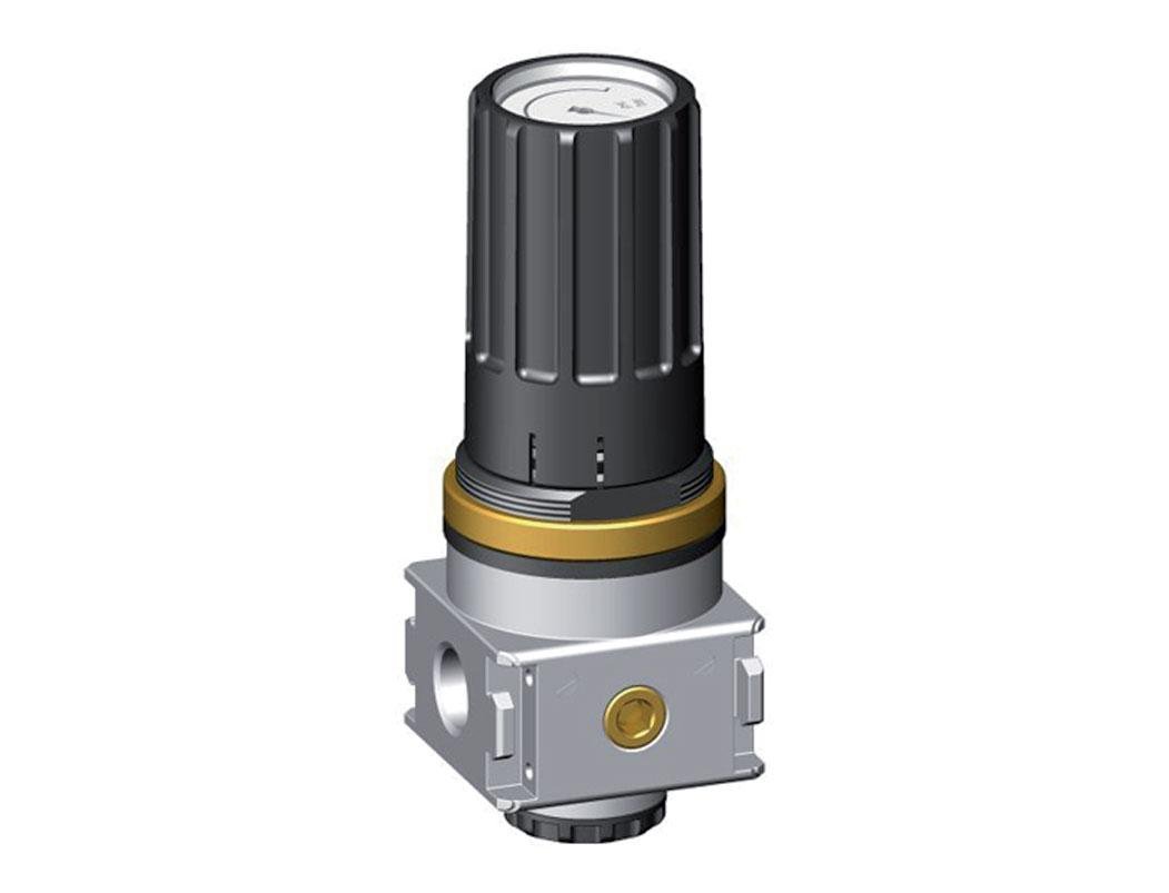 Pressure Regulator G1/4'' 1450 l/min 0.5-10.0bar/7-145psi Zinc Die-Cast Knob with Gauge Multifix 0