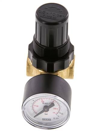 Pressure Regulator G1/4'' 330 l/min 0.1-3.0bar/1-44psi Air Water Brass Standard 0
