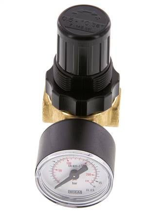 Pressure Regulator G1/8'' 330 l/min 0.2-6.0bar/3-87psi Air Water Brass Standard 0