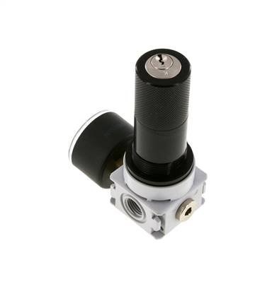Pressure Regulator G1/4'' 700 l/min 0.5-10.0bar/7-145psi Air Water PA 40 mm Pressure Gauge Cylinder Lock Multifix 0