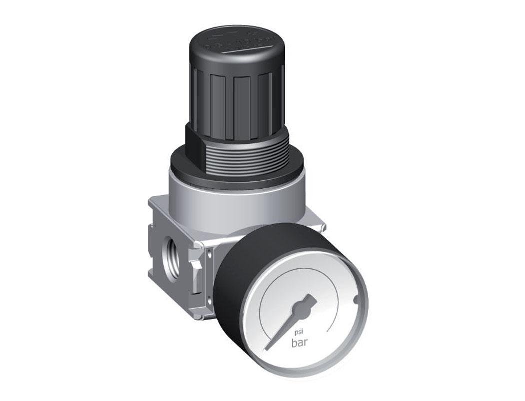 Pressure Regulator G1/4'' 700 l/min 0.2-6.0bar/3-87psi Air Water PA 40 mm Pressure Gauge Cylinder Lock Multifix 0