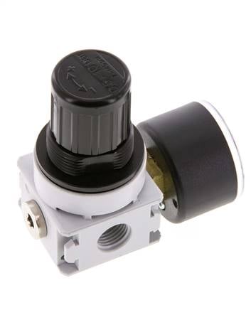Pressure Regulator G1/4'' 700 l/min 0.5-10.0bar/7-145psi Air Water PA 40 mm Pressure Gauge Multifix 0