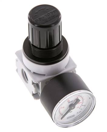 Pressure Regulator G1/4'' 700 l/min 0.5-10.0bar/7-145psi Air Water PA 40 mm Pressure Gauge Multifix 0