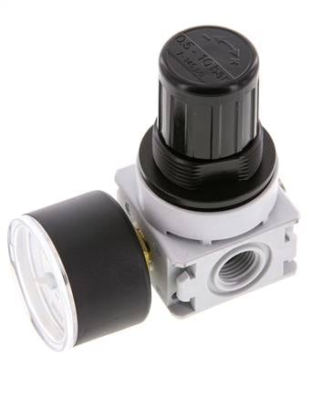 Pressure Regulator G1/4'' 700 l/min 0.5-10.0bar/7-145psi Air Water PA 40 mm Pressure Gauge Multifix 0