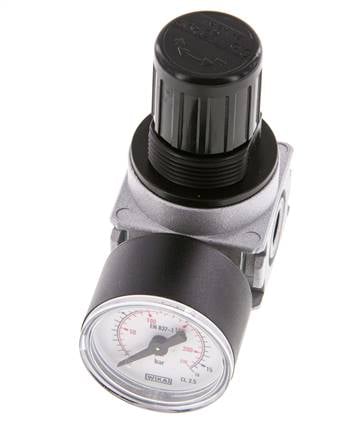 Pressure Regulator G1/8'' 1450 l/min 0.5-10.0bar/7-145psi Zinc Die-Cast 40 mm Pressure Gauge Multifix 0