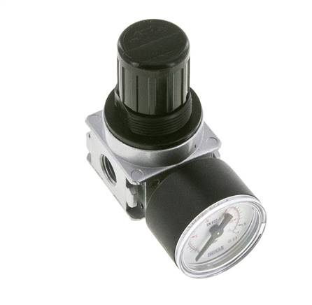 Pressure Regulator G1/4'' 1450 l/min 0.1-1.0bar/1-14psi Zinc Die-Cast 40 mm Pressure Gauge Multifix 0