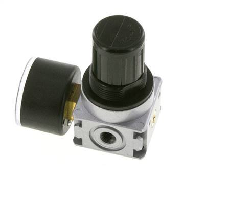 Pressure Regulator G1/8'' 1450 l/min 0.1-1.0bar/1-14psi Zinc Die-Cast 40 mm Pressure Gauge Multifix 0