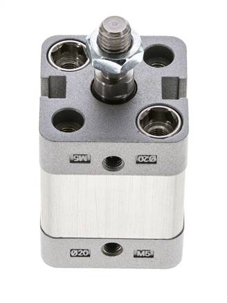 ISO 21287 Compact Double Acting Cylinder 20-10mm - Magnetic - Male Rod