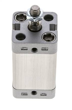 ISO 21287 Compact Double Acting Cylinder 20-30mm - Magnetic - Male Rod
