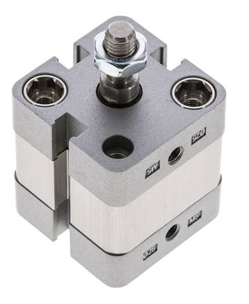 ISO 21287 Compact Double Acting Cylinder 25-5mm - Magnetic - Male Rod
