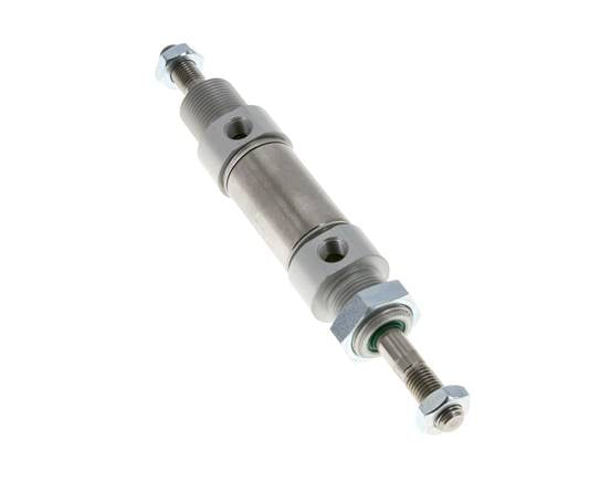 ISO 6432 Round Double Acting Cylinder 25-10mm - Magnetic - Male Threaded - Double Rod