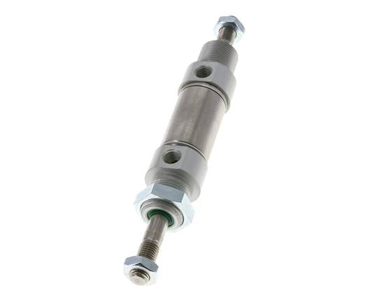 ISO 6432 Round Double Acting Cylinder 25-10mm - Magnetic - Male Threaded - Double Rod