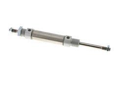 ISO 6432 Round Double Acting Cylinder 25-50mm - Magnetic - Male Threaded - Double Rod