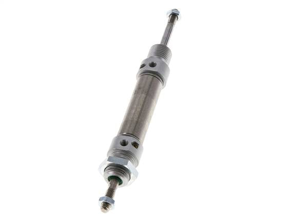 ISO 6432 Round Double Acting Cylinder 16-25mm - Magnetic - Damping - Male Threaded - Double Rod