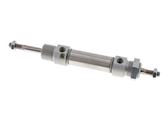 ISO 6432 Round Double Acting Cylinder 20-25mm - Magnetic - Damping - Male Threaded - Double Rod