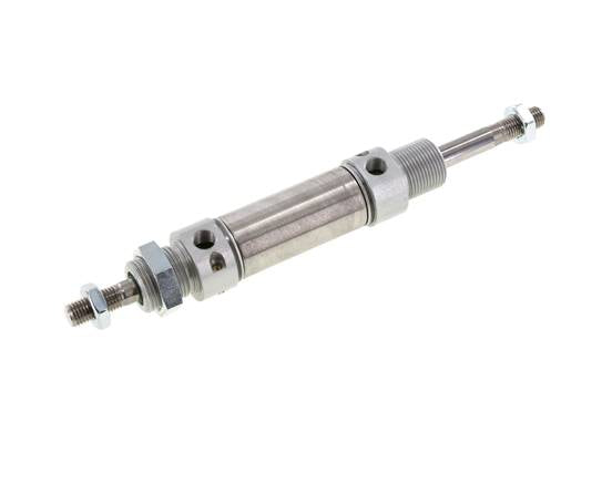 ISO 6432 Round Double Acting Cylinder 25-25mm - Magnetic - Damping - Male Threaded - Double Rod
