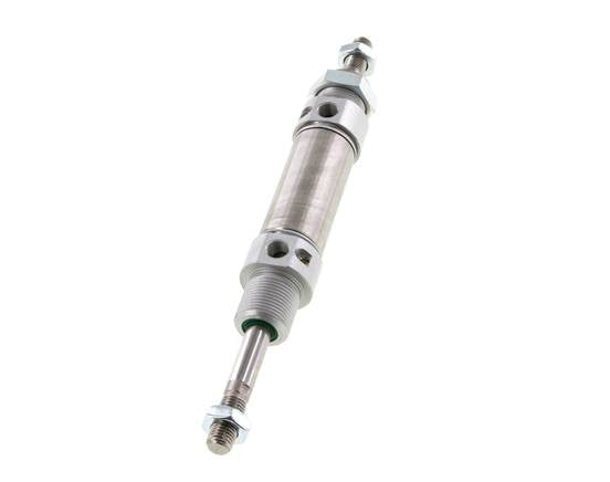 ISO 6432 Round Double Acting Cylinder 25-25mm - Magnetic - Damping - Male Threaded - Double Rod