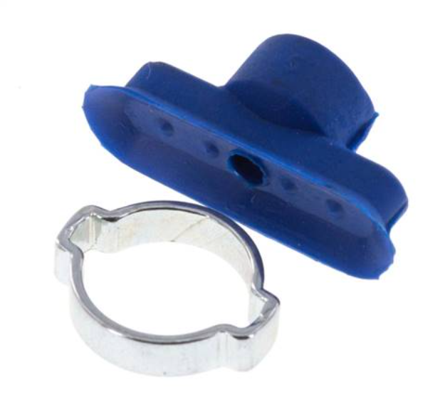 24x8mm Oval flat PUR Blue Vacuum Suction Cup Stroke 1mm Ear Clamp