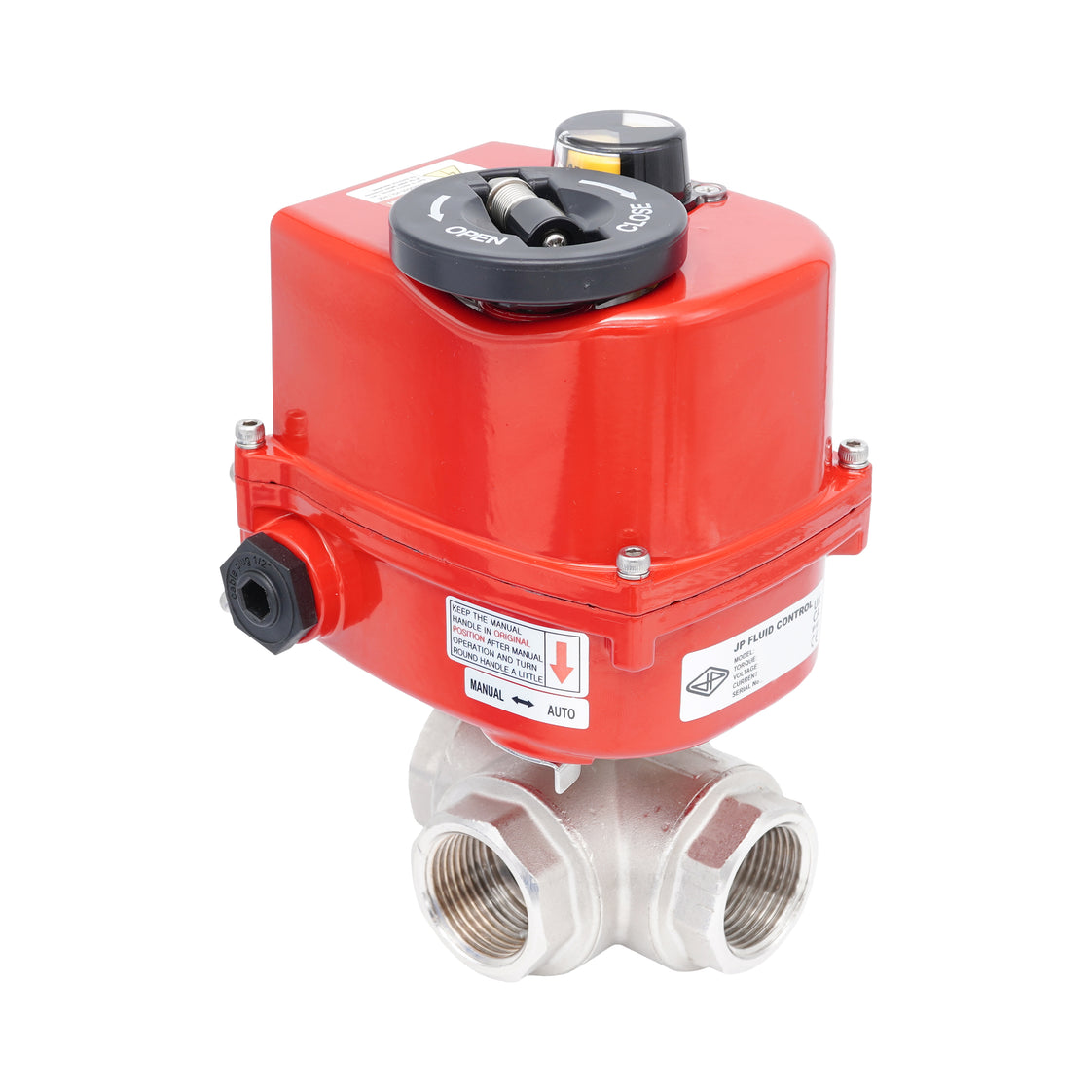 Rp 1-1/2" L-Bore 3-Way Modulating Electric Brass Ball Valve 24 V AC/DC