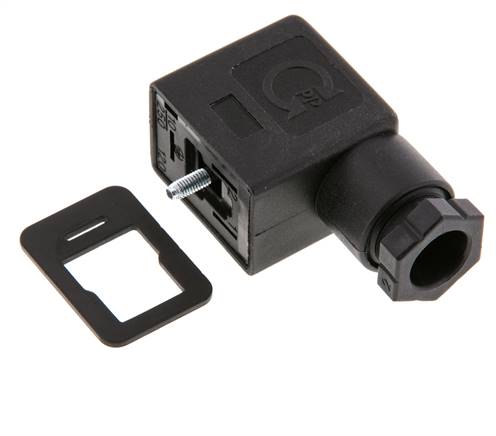 Industry Standard Form B Solenoid Valve Connector Size 1 M16x1.5 31mm Black [2 Pieces]