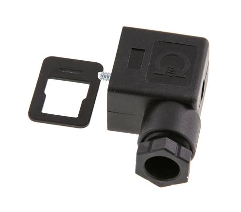 Industry Standard Form B Solenoid Valve Connector Size 1 M16x1.5 31mm Black [2 Pieces]