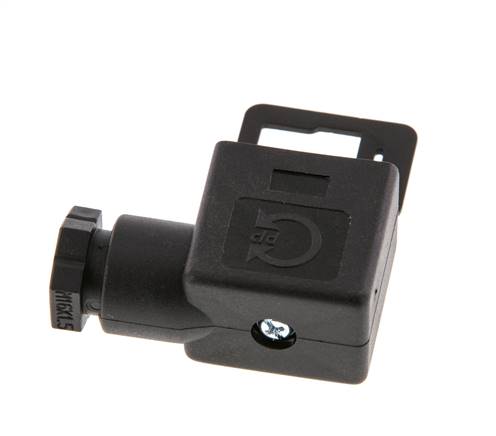 Industry Standard Form B Solenoid Valve Connector Size 1 M16x1.5 31mm Black [2 Pieces]