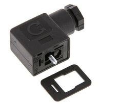 Industry Standard Form B Solenoid Valve Connector Size 1 M16x1.5 31mm Black [2 Pieces]