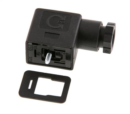 Industry Standard Form B Solenoid Valve Connector Size 1 M16x1.5 31mm Black [2 Pieces]