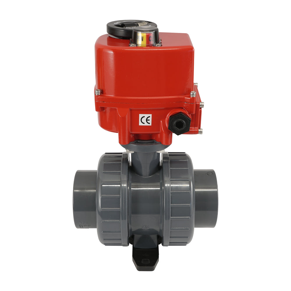 50 mm true union sockets 2-Way PVC Modulating Electric ball valve 24 V AC/DC (VDL)