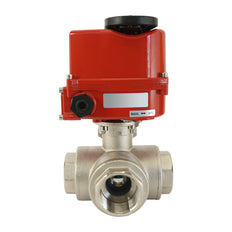 G 1/4 inch 3-Way Brass Modulating electric ball valve (T- bore) 24 V AC/DC