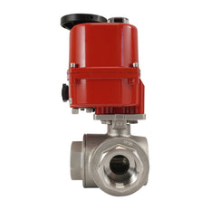 G3/8 inch 3-Way stainless steel Modulating electric ball valve (L-port) 24 V AC/DC