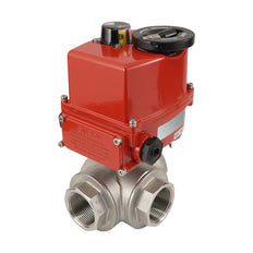 G3/8 inch 3-Way stainless steel Modulating electric ball valve (L-port) 24 V AC/DC
