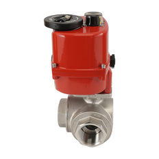 G 1 inch 3-Way stainless steel Modulating electric ball valve (T- bore) 24 V AC/DC