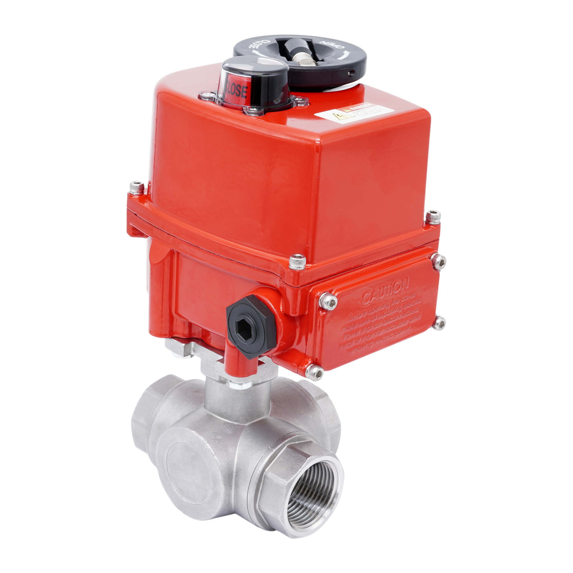 Rp 1-1/2'' L-Port 3-Way Stainless Steel Electric Ball Valve 24 V AC/DC