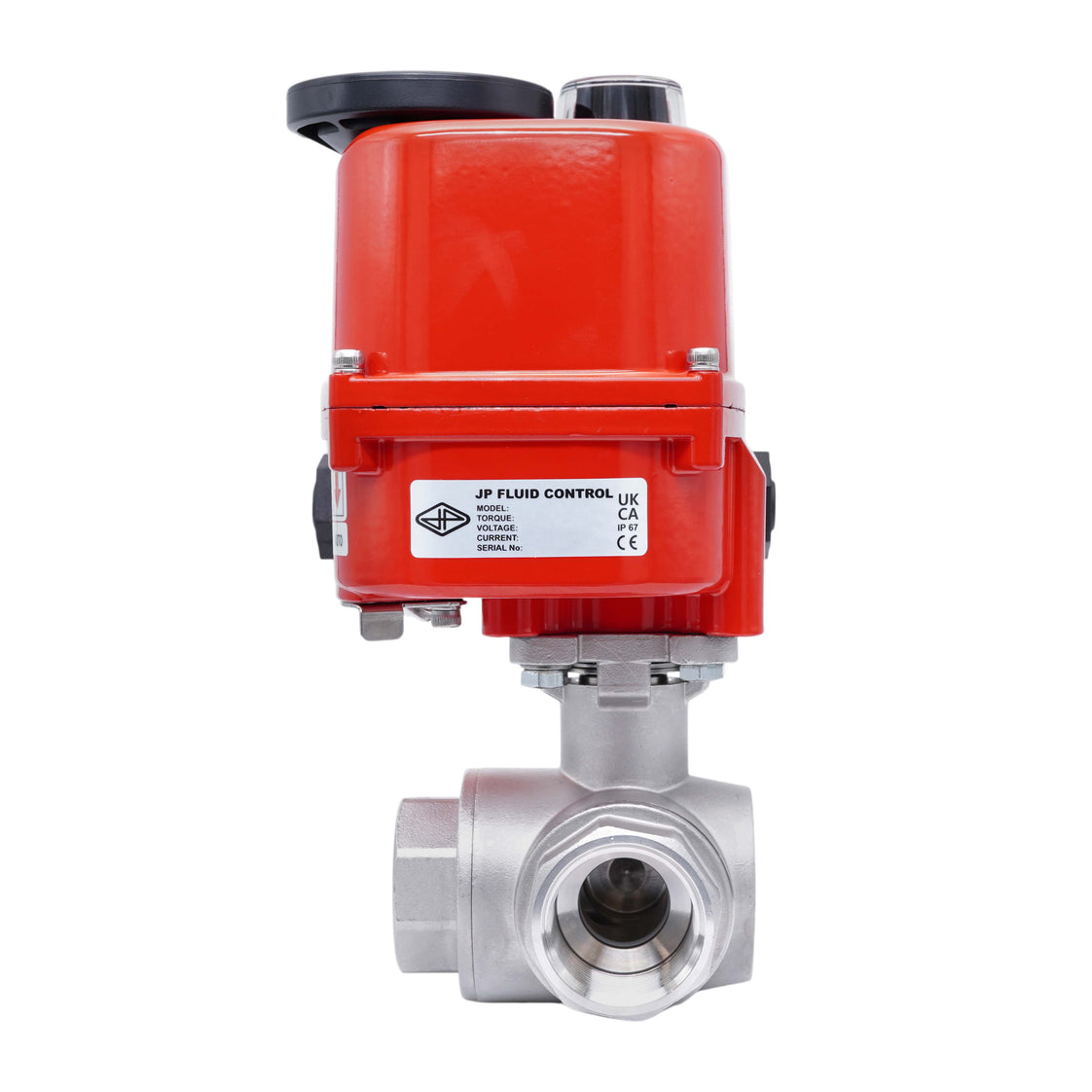 Rp 1-1/2'' T-Port 3-Way Stainless Steel Electric Ball Valve 24 V AC/DC