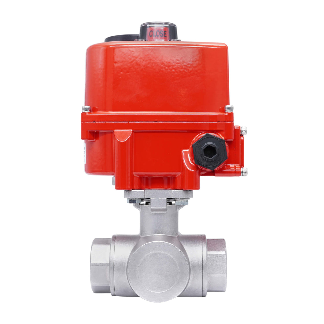 Rp 1-1/2'' L-Port 3-Way Stainless Steel Electric Ball Valve 24 V AC/DC