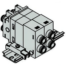 SMC Double Check Manifold Pneumatic Valve 4mm Push-In - VQ1000-FPG-C4C4