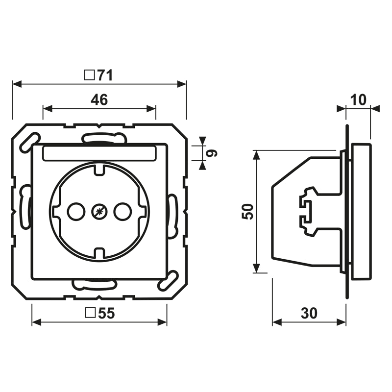 JUNG A500 Wall Socket With Text Field 16A 250V (European Socket) - A1520NBFNAWW