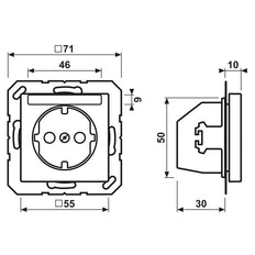 JUNG A500 Wall Socket With Text Field 16A 250V (European Socket) - A1520NBFNAWW