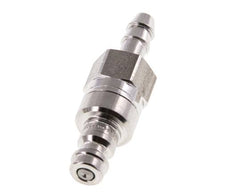 Stainless Steel 316L DN 5 Air Coupling Plug 6 mm Hose Pillar Double Shut-Off