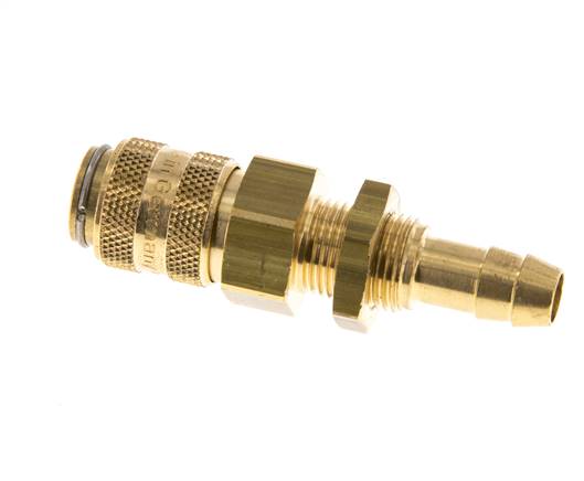 Brass DN 5 Air Coupling Socket 8 mm Hose Pillar Bulkhead