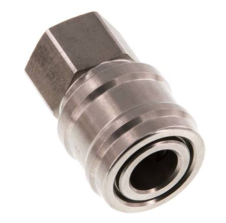 Stainless steel DN 7.2 (Euro) Air Coupling Socket G 1/4 inch Female Double Shut-Off