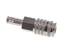 Stainless steel DN 7.8 Air Coupling Socket 10 mm Hose Pillar Double Shut-Off