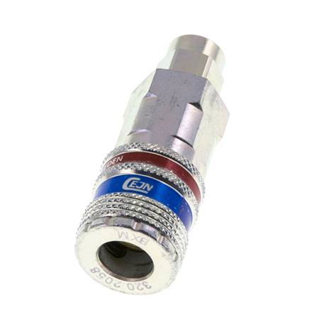 Steel/brass DN 7.6 (7.2 Euro) Safety Air Coupling Socket 5x8 mm (streamline) Union Nut