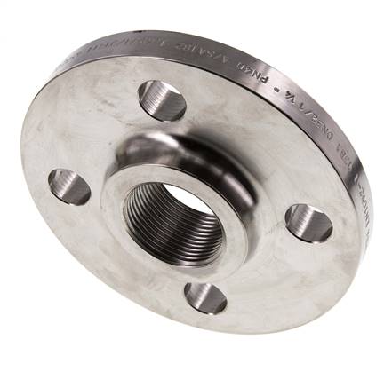 Threaded Flange DN40-PN40 Rp 1-1/2'' Stainless Steel 1.4571 DIN 2567 And EN 1092-1 (Type 13)