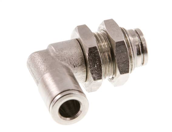 6mm 90deg Elbow Push-in Fitting Brass NBR Bulkhead