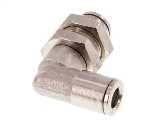 6mm 90deg Elbow Push-in Fitting Brass NBR Bulkhead