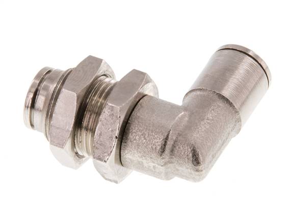 6mm 90deg Elbow Push-in Fitting Brass NBR Bulkhead